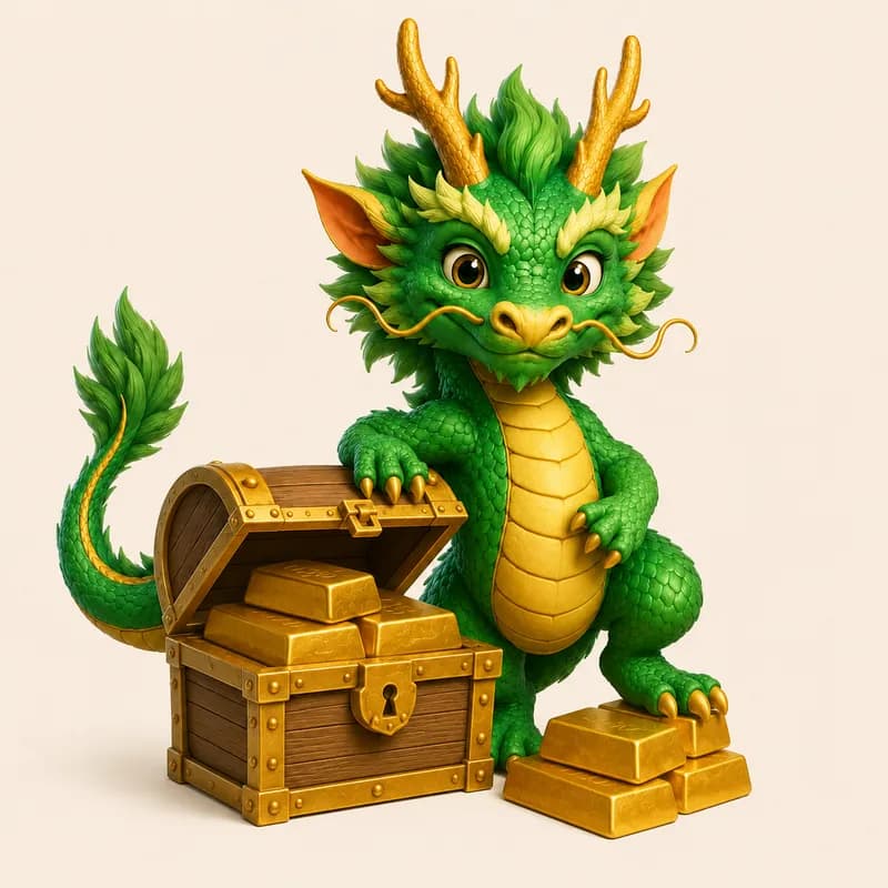 Dragon zodiac money illustration