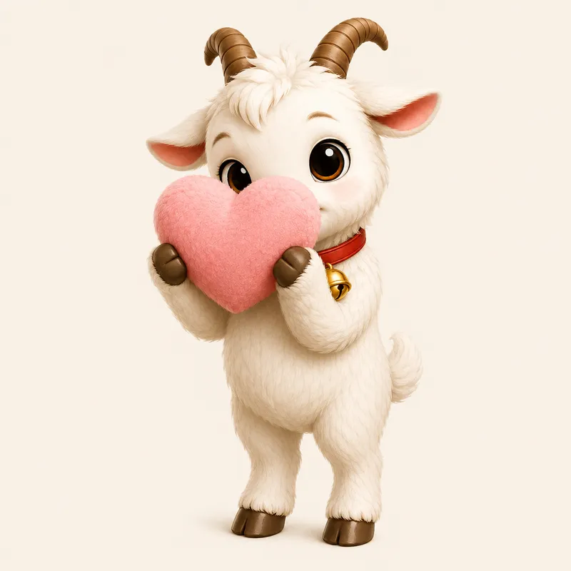 Goat zodiac love illustration