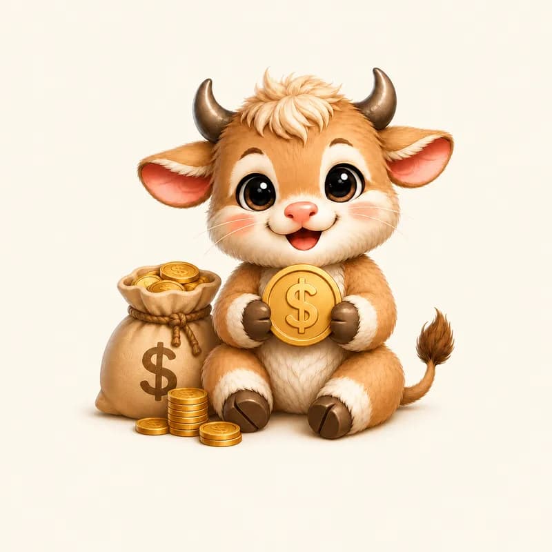 Ox zodiac money illustration