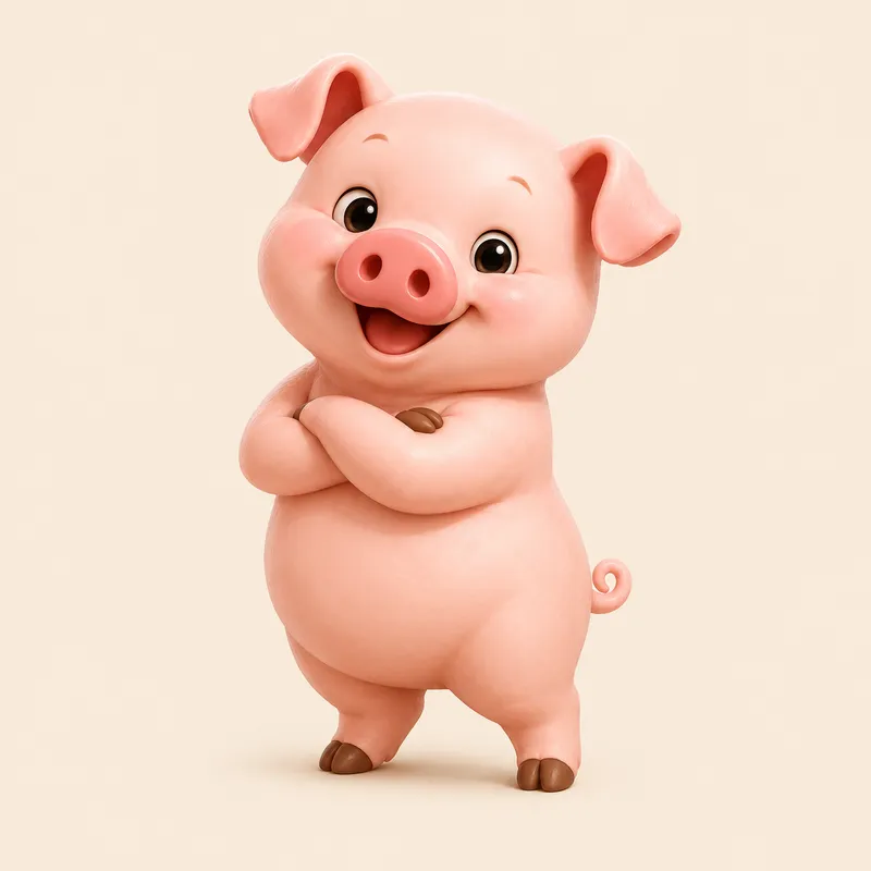 Pig zodiac personality illustration