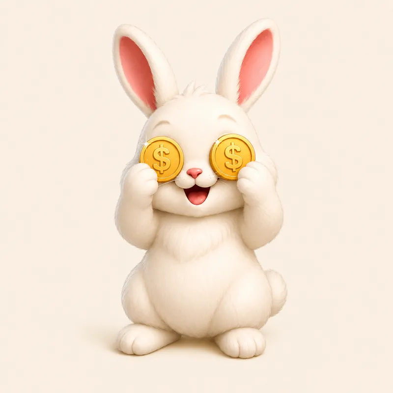 Rabbit zodiac money illustration