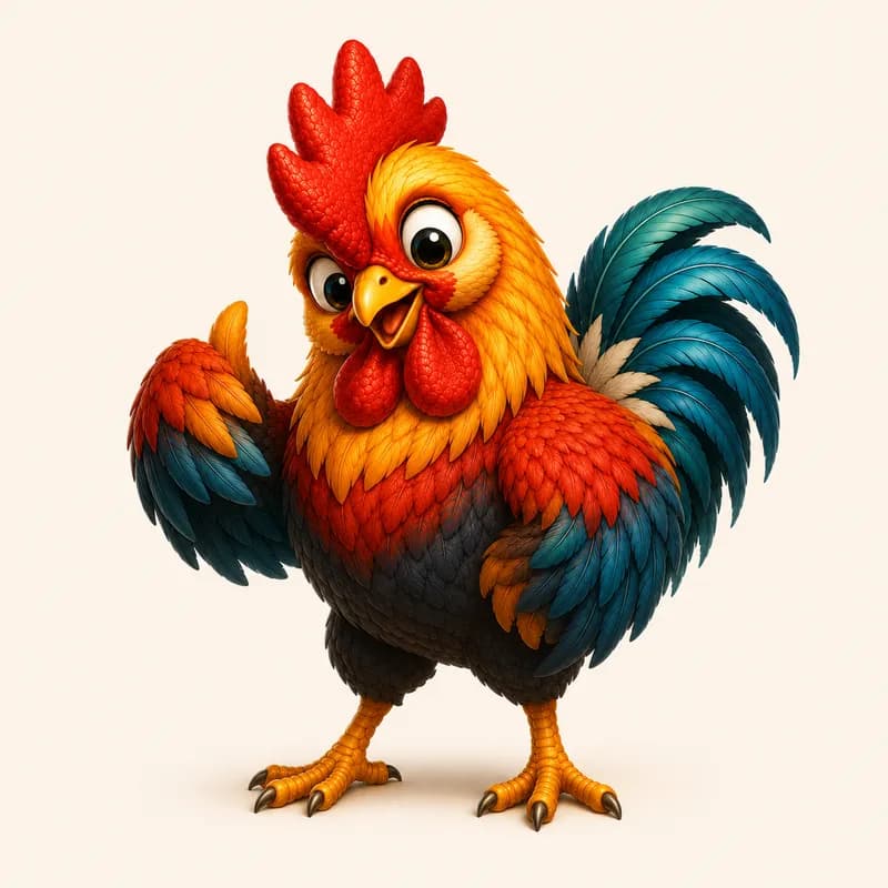 Rooster zodiac personality illustration
