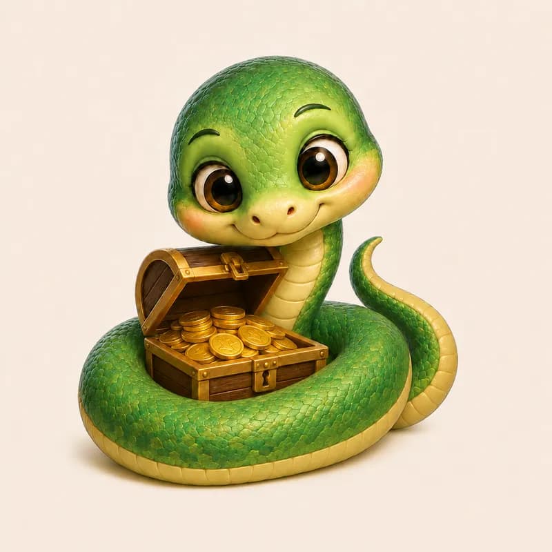 Snake zodiac money illustration